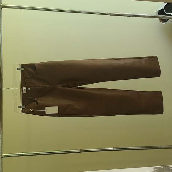 Brown faux leather pants - Picture 2 of 4